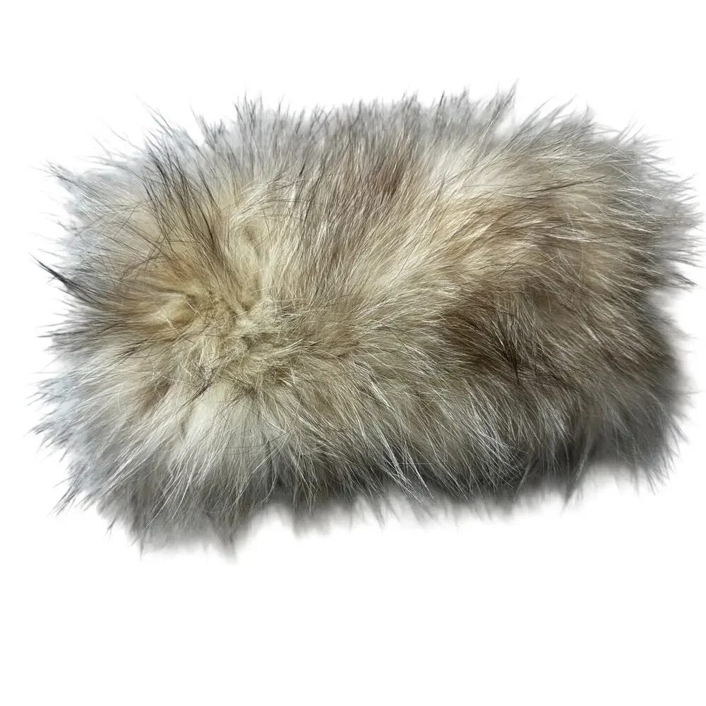 Volshebnitsa Maria Silver Fox Fur Headband Ear Warmer